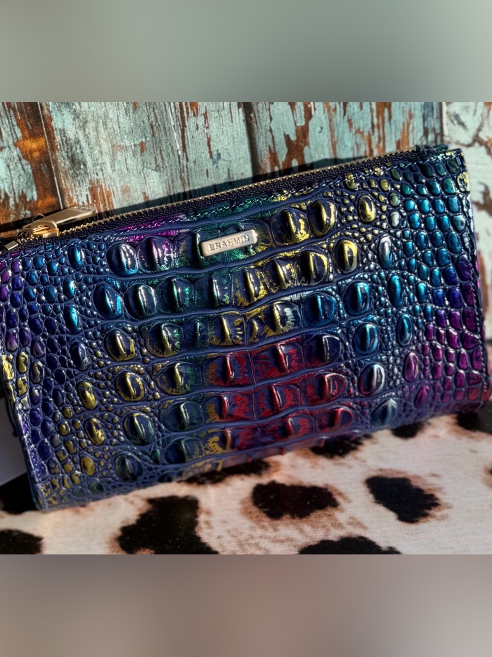 FIRM $ NEW BRAHMIN DAISY BLUE ASSORTED RETIRED COLOR SPOTLIGHT NWT - Picture 2 of 10